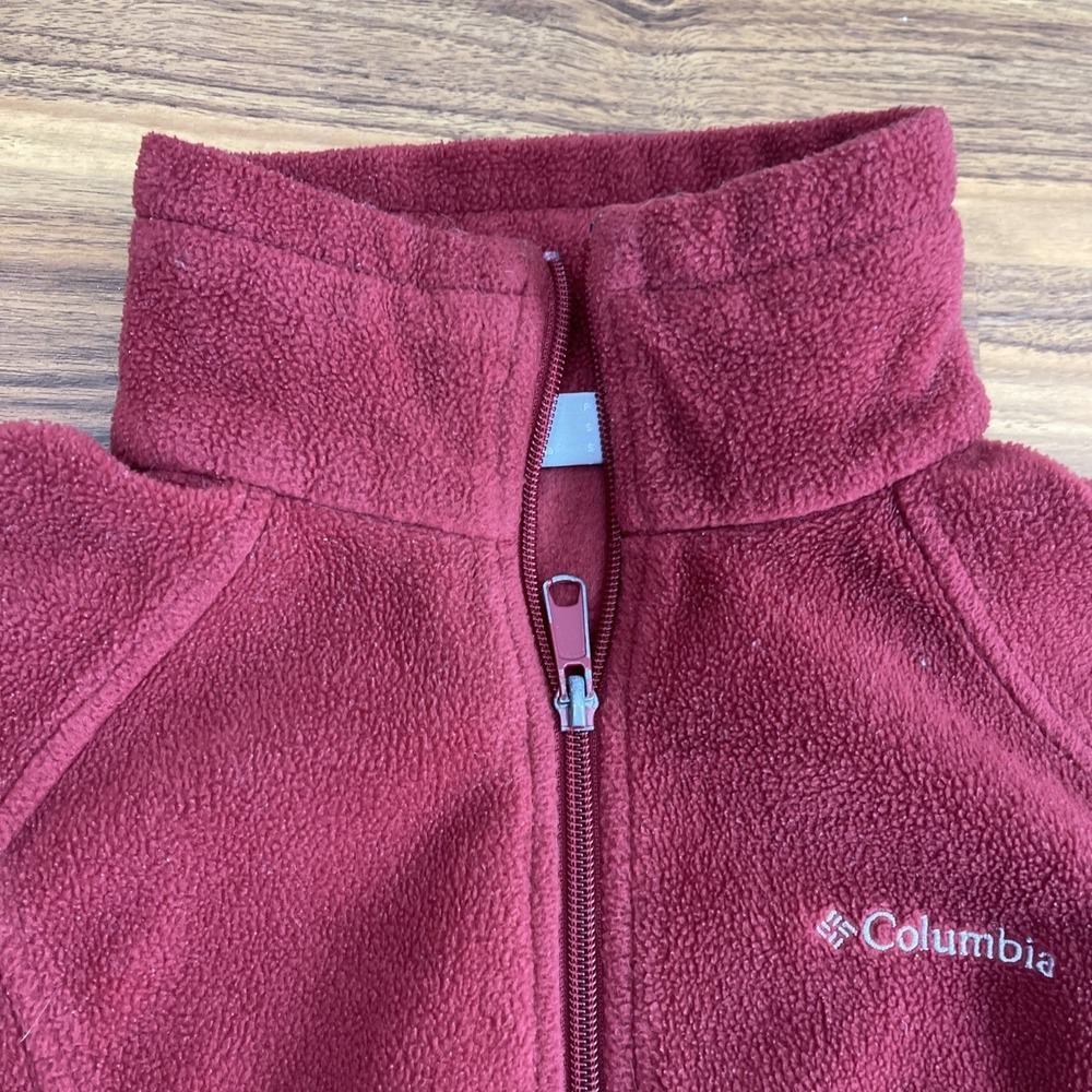 Columbia Red Basic Jacket SMALL Polyester Fleece … - image 3
